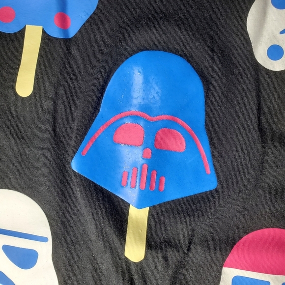 Disney Star Wars Ice Cream Americana Black Short Sleeve Graphic T-Shirt NWOT - Picture 9 of 16